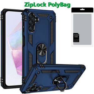 [PolyBag] For Samsung Galaxy A36 Ring Magnetic Kickstand Hybrid - Blue