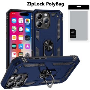 [PolyBag] For iPhone 16 Pro 6.3 inch Ring Magnetic Kickstand Hybrid - Blue