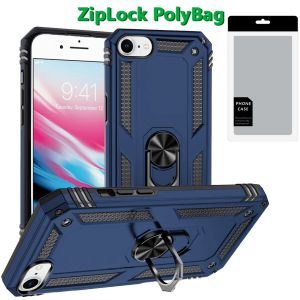 [PolyBag] For iPhone SE 3 (2022) SE/8/7 Ring Magnetic Kickstand Hybrid - Blue