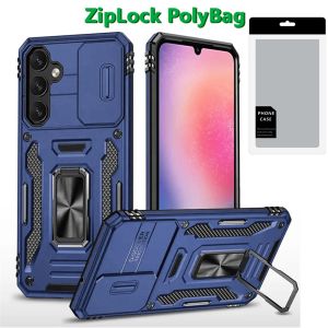 [PolyBag] For Samsung Galaxy A26 Utter Tough Metal Ring Movable Camera Window Hybrid - Navy blue