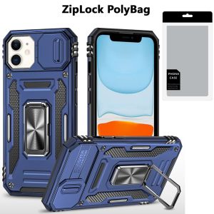 [PolyBag] For iPhone 11 Utter Tough Metal Ring Movable Camera Window Hybrid - Navy blue