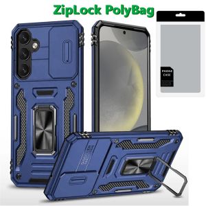 [PolyBag] For Samsung s25 Plus/s24 Plus  Utter Tough Metal Ring Movable Camera Window Hybrid Case Cover - Navy blue