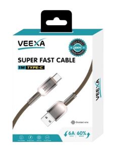 Veexa Brown Woven Usb-Tc Super Fast Cable 