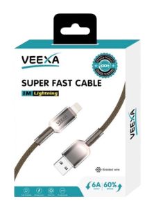Veexa Brown Woven Usb-L Super Fast Cable 