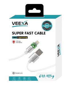 Veexa Metal Led Light Woven Usb-L Super Fast Cable