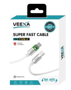 Veexa Metal Led Light Woven C-C Super Fast Cable