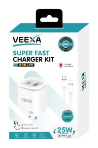 Veexa 25W Usb+Pd Super Fast  Lightning Charger With Pd 30W Super Fast Cable