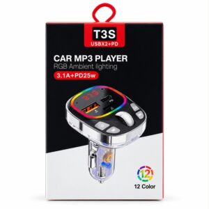 Car MP3 Player RGB Ambient Lighing - T3S