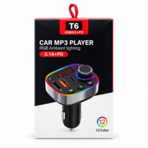 Car MP3 Player RGB Ambient Lighing - T6