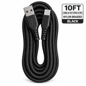 10FT [USB - Type C PD] Nylon Braided - Black (15)