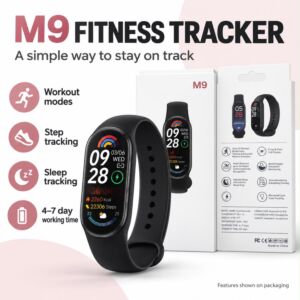 M9 Fitness Tracker with Color Display – Black