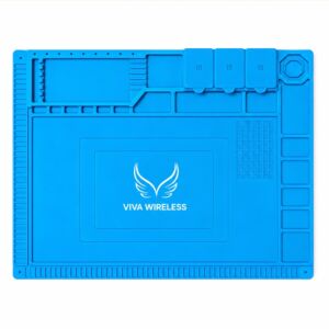 Viva Wireless Silicone Electronics Repair Mat with Parts Organizer – Blue