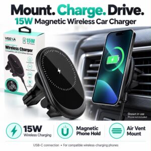VEEXA Car Magnetic Wireless Charger (15W Fast Charger)