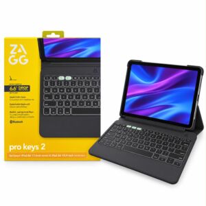ZAGG Pro Keys 2 Detachable Backlit Bluetooth Keyboard Case for iPad Air 11" (M3/M2) & iPad Air 10.9" (4th / 5th Gen) – Black