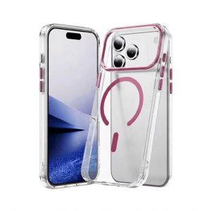 Magnetic Fully Clear Lightweight Thin Hard PC Case for Iphone 17 Air-Pink