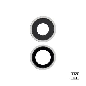 Premium Back Camera Lens with Bracket & Bezel for IP 11 - White (2 Pcs Set)
