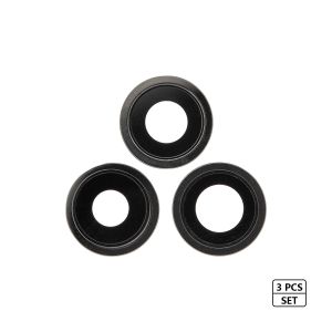 Premium Back Camera Lens with Bracket & Bezel for IP 11 Pro / 11 Pro Max - Black (3 Pcs Set)