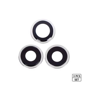 Premium Back Camera Lens with Bracket & Bezel for IP 11 Pro / 11 Pro Max - White (3 Pcs Set)