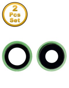 Premium Back Camera Lens with Bracket & Bezel for IP 12 Mini / 12 - Green (2 Pcs Set)