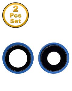 Premium Back Camera Lens with Bracket & Bezel for IP 12 Mini / 12 - Blue (2 Pcs Set)