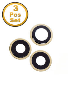 Premium Back Camera Lens with Bracket & Bezel for IP 12 Pro - Gold (3 Pcs Set)