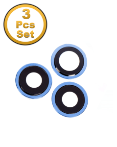 Premium Back Camera Lens with Bracket & Bezel for IP 12 Pro - Pacific Blue (3 Pcs Set)
