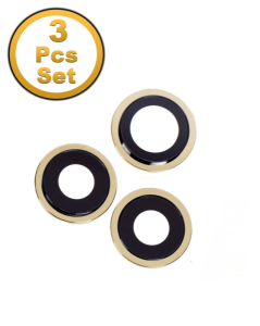 Premium Back Camera Lens with Bracket & Bezel for IP 12 Pro Max - Gold (3 Pcs Set)