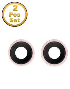 Premium Back Camera Lens with Bracket & Bezel for IP 13 Mini / 13 - Pink (2 Pcs Set)