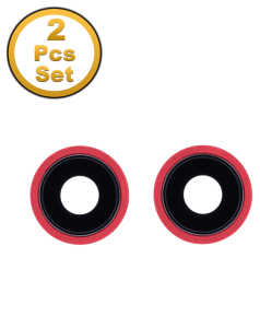 Premium Back Camera Lens with Bracket & Bezel for IP 13 Mini / 13 - Red (2 Pcs Set)