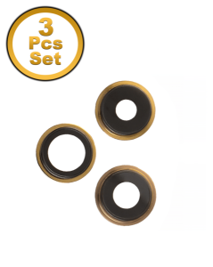 Premium Back Camera Lens with Bracket & Bezel for IP 13 Pro / 13 Pro Max - Gold (3 Pcs Set)