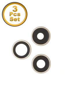 Premium Back Camera Lens with Bracket & Bezel for IP 13 Pro / 13 Pro Max - Silver (3 Pcs Set)