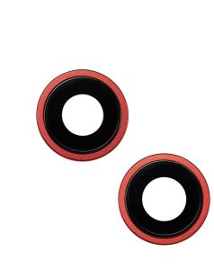 Premium Back Camera Lens with Bracket & Bezel for IP 14 / 14 Plus - Red (2 Pcs Set)