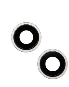 Premium Back Camera Lens with Bracket & Bezel for IP 14 / 14 Plus - Starlight (2 Pcs Set)