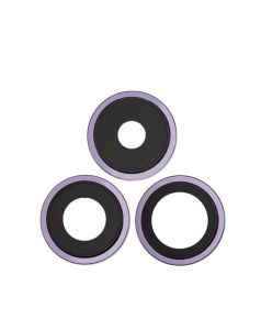 Premium Back Camera Lens with Bracket & Bezel for IP 14 Pro / 14 Pro Max - Deep Purple (3 Pcs Set)