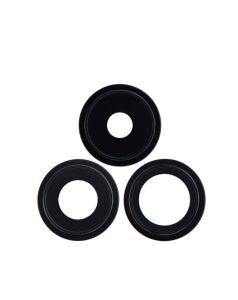Premium Back Camera Lens with Bracket & Bezel for IP 14 Pro / 14 Pro Max - Space Black (3 Pcs Set)