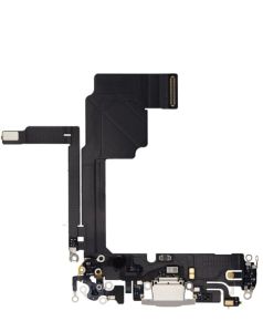 Premium Charging Port Flex Cable for IP 15 Pro - White Titanium