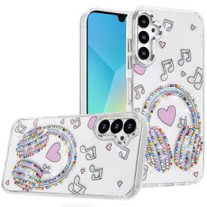 For Samsung A16 5G Resin Epoxy Design Diamond Metal Edged Hybrid Case - G
