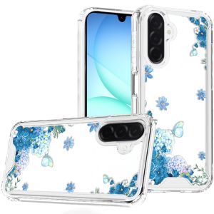 For Samsung A17 5G Beautiful TPU Designs Case Case - Blue Floral Cascade with Sparkles