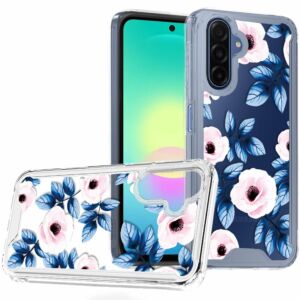 For Samsung Galaxy A27 Beautiful TPU Designs Case Case - Blue Leaves and Pink Florals
