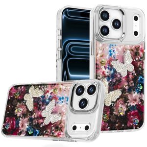 For iPhone 17 Pro Epoxy Glitter Butterfly Ornaments Design HQ Metal Buttons Hybrid - 8