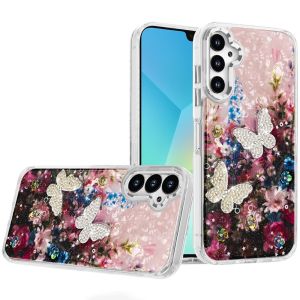 For Samsung A16 5G Epoxy Glitter Butterfly Ornaments Design HQ Metal Buttons Hybrid - 8