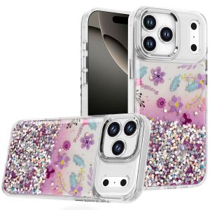 For iPhone 17 Pro Max Beautiful Epoxy Designs With Chrome Metallic Edges Hybrid - 6