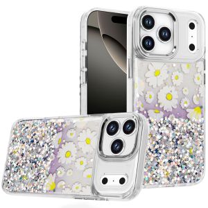 For iPhone 17 Pro Max Beautiful Epoxy Designs With Chrome Metallic Edges Hybrid - 7