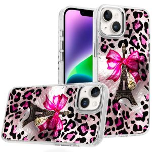 For iPhone 13/14 Beautiful Epoxy Designs With Chrome Metallic Edges Hybrid - 3