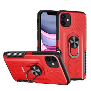 For iPhone SE 3 (2022) SE/8/7 AQUA Strong Magnetic Ring Stand Hybrid Case Cover - Red