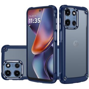 For Motorola Moto G 5G 2025 Ultimate CaseX Transparent Hybrid Case with Metal Buttons And Camera Edges - Blue