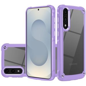 For Samsung Galaxy s25 Edge Ultimate CaseX Transparent Hybrid Case with Metal Buttons And Camera Edges - Light Purple