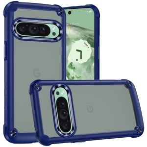 For Google Pixel 9 6.3inch Ultimate CaseX Transparent Hybrid Case with Metal Buttons And Camera Edges - Blue