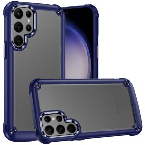 For Samsung Galaxy s24 Ultimate CaseX Transparent Hybrid Case with Metal Buttons And Camera Edges - Blue
