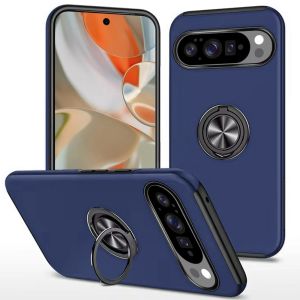 For Google Pixel 10 Pro XL CHIEF Oil Painted Magnetic Ring Stand Hybrid Case Cover - Dark Blue